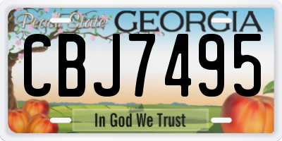 GA license plate CBJ7495
