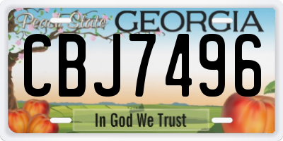 GA license plate CBJ7496