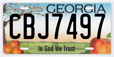 GA license plate CBJ7497