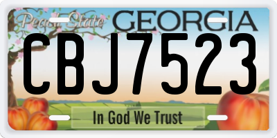 GA license plate CBJ7523