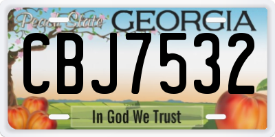 GA license plate CBJ7532