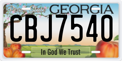 GA license plate CBJ7540