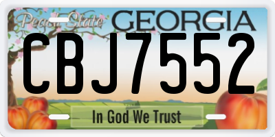 GA license plate CBJ7552