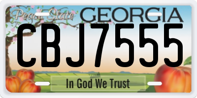 GA license plate CBJ7555