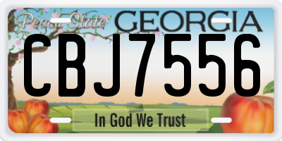 GA license plate CBJ7556