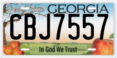 GA license plate CBJ7557
