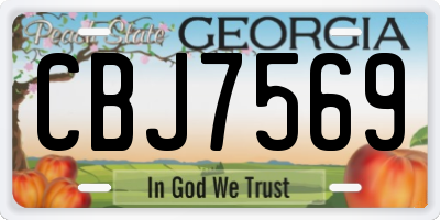 GA license plate CBJ7569