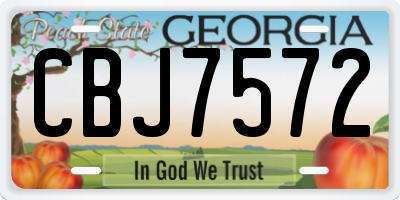 GA license plate CBJ7572