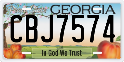 GA license plate CBJ7574