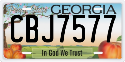 GA license plate CBJ7577