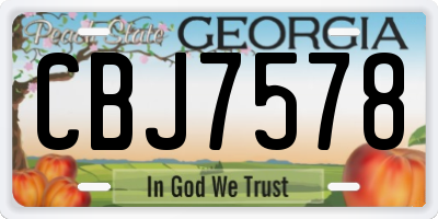 GA license plate CBJ7578