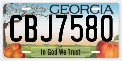 GA license plate CBJ7580