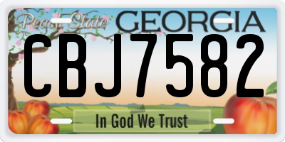 GA license plate CBJ7582