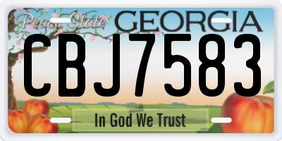 GA license plate CBJ7583