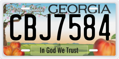 GA license plate CBJ7584