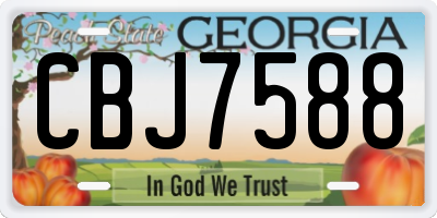GA license plate CBJ7588