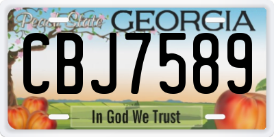 GA license plate CBJ7589