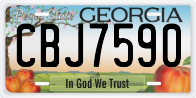 GA license plate CBJ7590