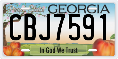 GA license plate CBJ7591