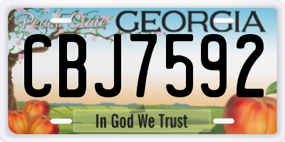 GA license plate CBJ7592