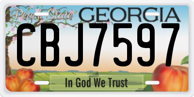 GA license plate CBJ7597