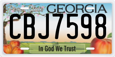 GA license plate CBJ7598