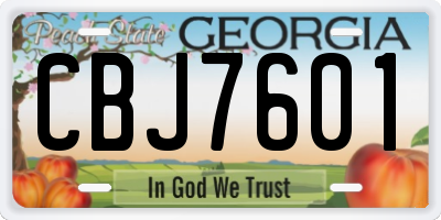 GA license plate CBJ7601