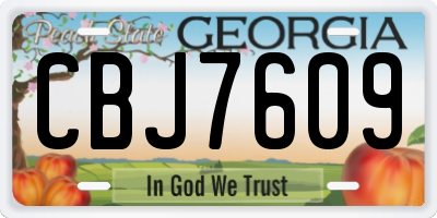 GA license plate CBJ7609