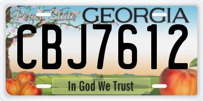 GA license plate CBJ7612