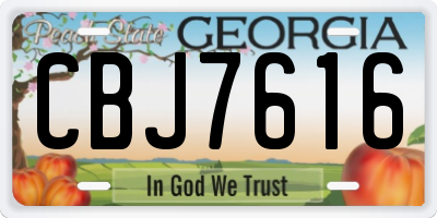 GA license plate CBJ7616