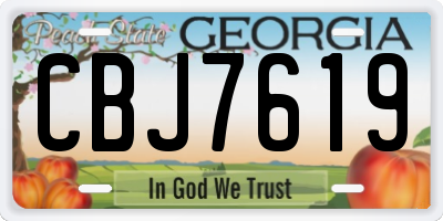 GA license plate CBJ7619