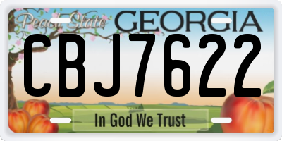 GA license plate CBJ7622