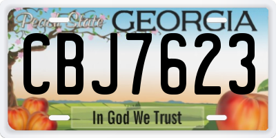GA license plate CBJ7623