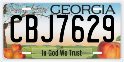 GA license plate CBJ7629