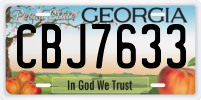 GA license plate CBJ7633