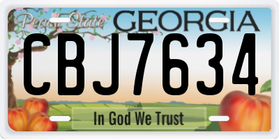 GA license plate CBJ7634