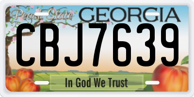 GA license plate CBJ7639