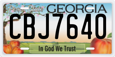 GA license plate CBJ7640