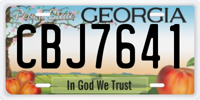 GA license plate CBJ7641