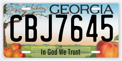 GA license plate CBJ7645
