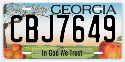 GA license plate CBJ7649