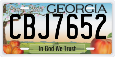 GA license plate CBJ7652