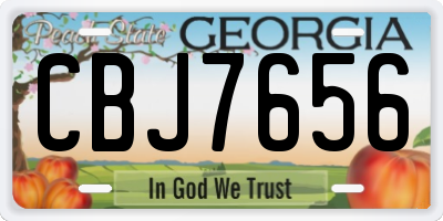 GA license plate CBJ7656
