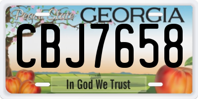 GA license plate CBJ7658