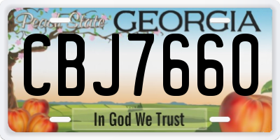 GA license plate CBJ7660