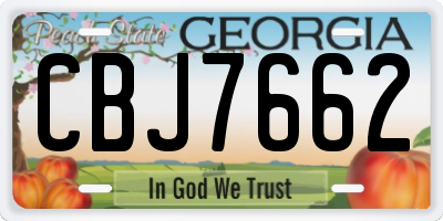 GA license plate CBJ7662