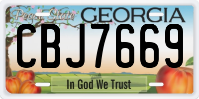 GA license plate CBJ7669