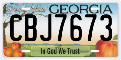 GA license plate CBJ7673