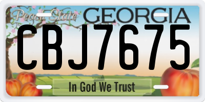 GA license plate CBJ7675
