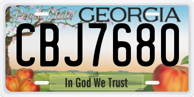 GA license plate CBJ7680